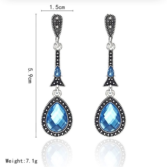 NEW!💙💎BEAUTIFUL BRIGHT AQUA! ANTIQUE SILVERY💎💙 - Picture 4 of 14